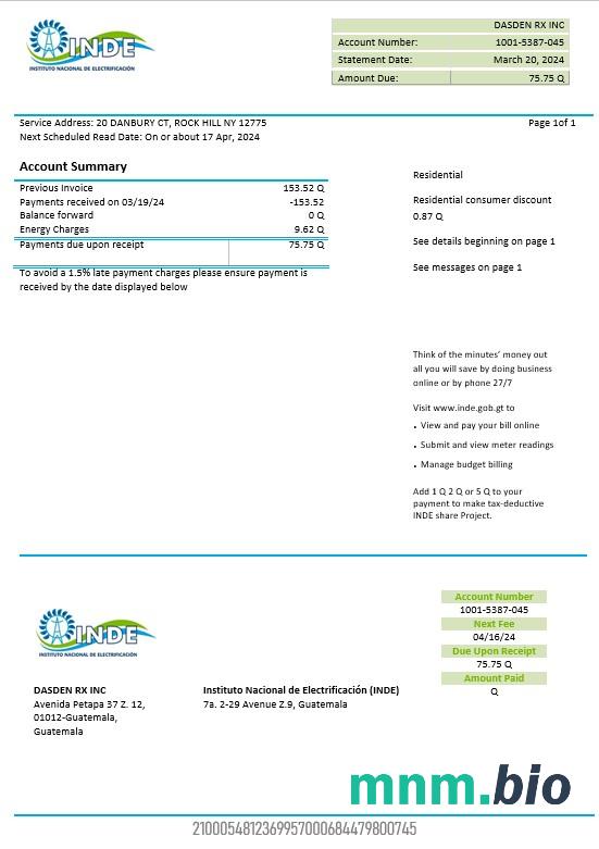 Hong Kong CLP Power Hong Kong Limited rachunek za usługi komunalne szablon w formacie Word i PDF
